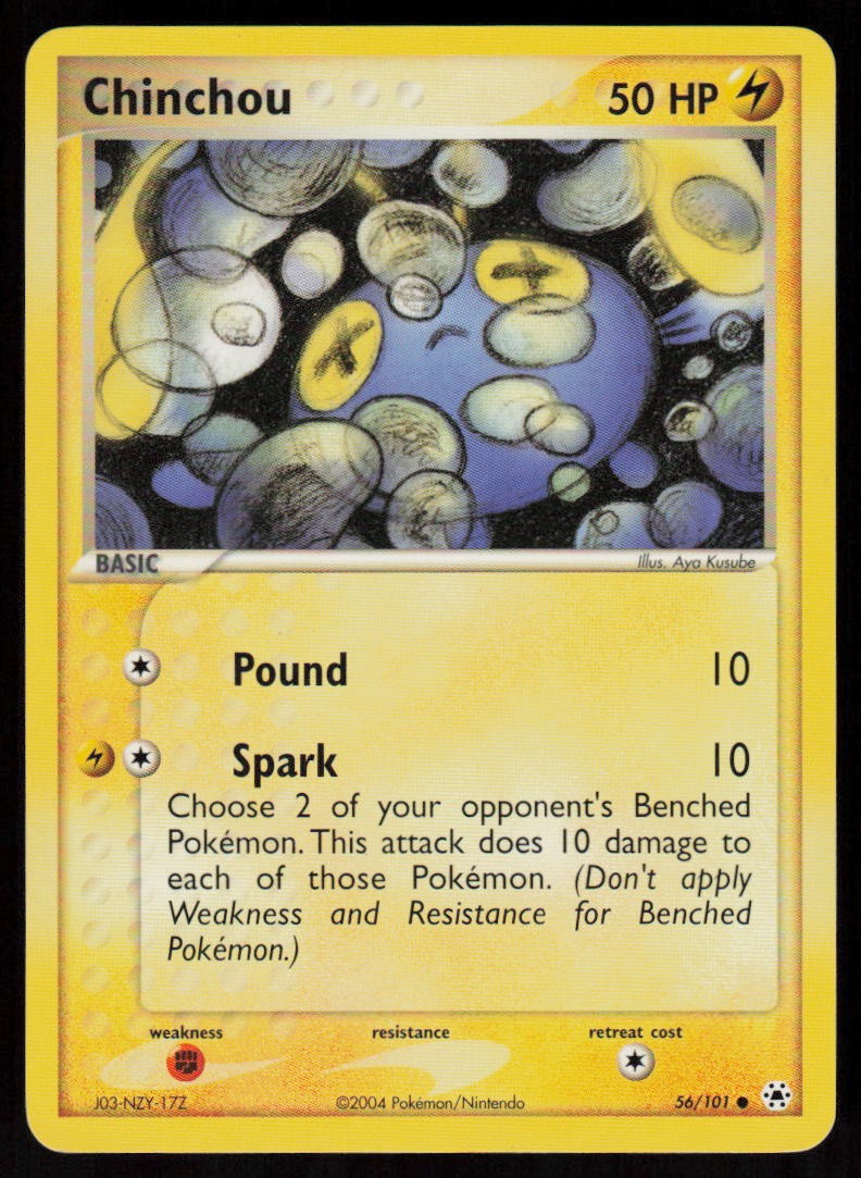 Chinchou 56/101 Common Hidden Legends Pokemon Moderately Played