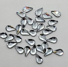 12pc Swarovski Crystal Clear 8mm Teardrop 2300 Hotfix Flatback Rhinestone; Nails