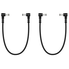 2-Pack 1ft 5.5mm x 2.1mm Male to Male DC Power Cable, 90 Degree Right Angle P...