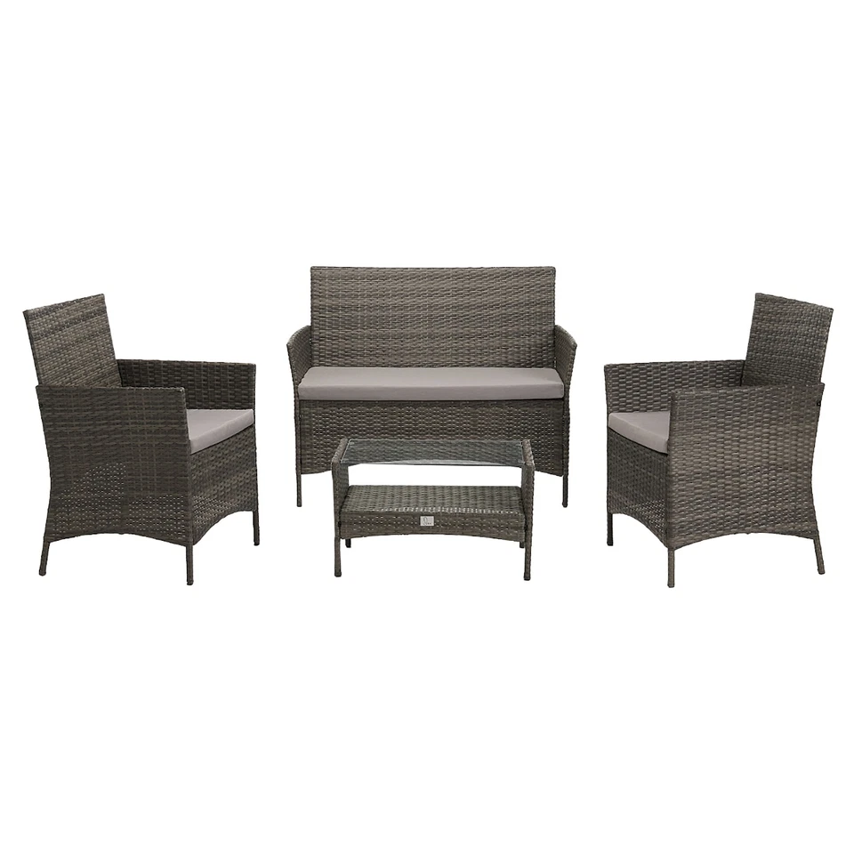 B-Ware SVITA BROOKLYN Polyrattan Sitzgruppe Lounge-Garnitur Gartenmöbel-Set Grau