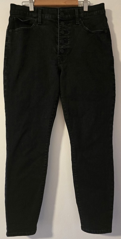 Lucky Women's Bridgette Button Fly High Rise Skinny Jeans Black Wash Size 10/30