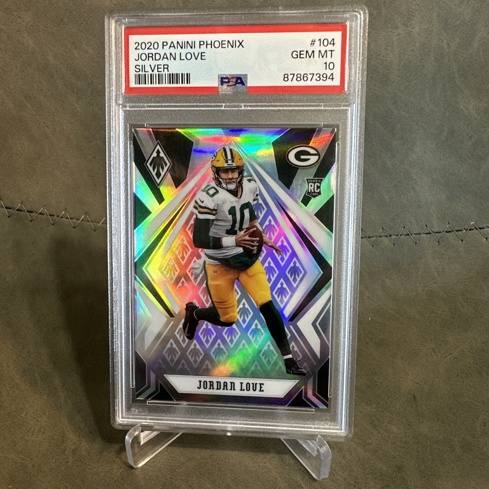 JORDAN LOVE 2020 PANINI PHOENIX SILVER ROOKIE RC #104 PSA 10 GEM MINT! PACKERS!