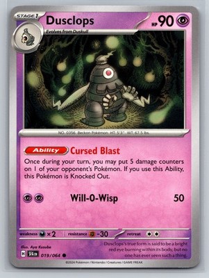 Dusclops 019/064 Shrouded Fable Psychic Stage 1 Cursed Blast