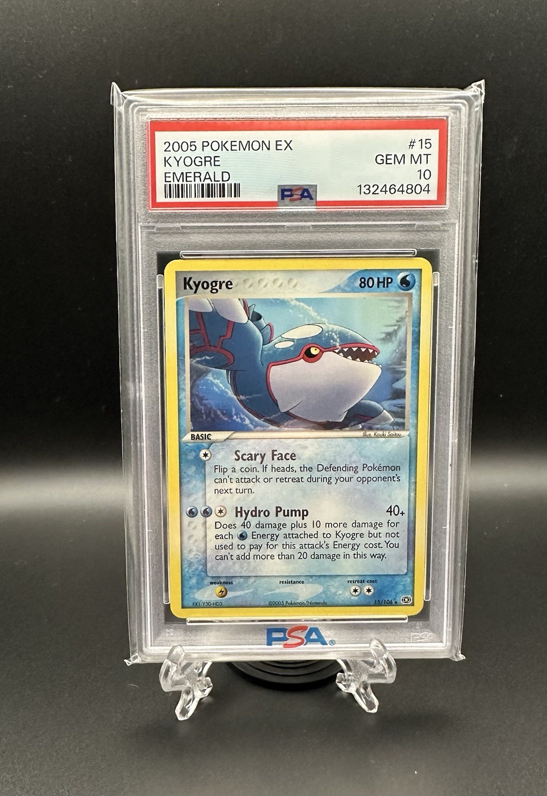Pokemon EX Emerald Kyogre #15 2005- POP 38!!!!