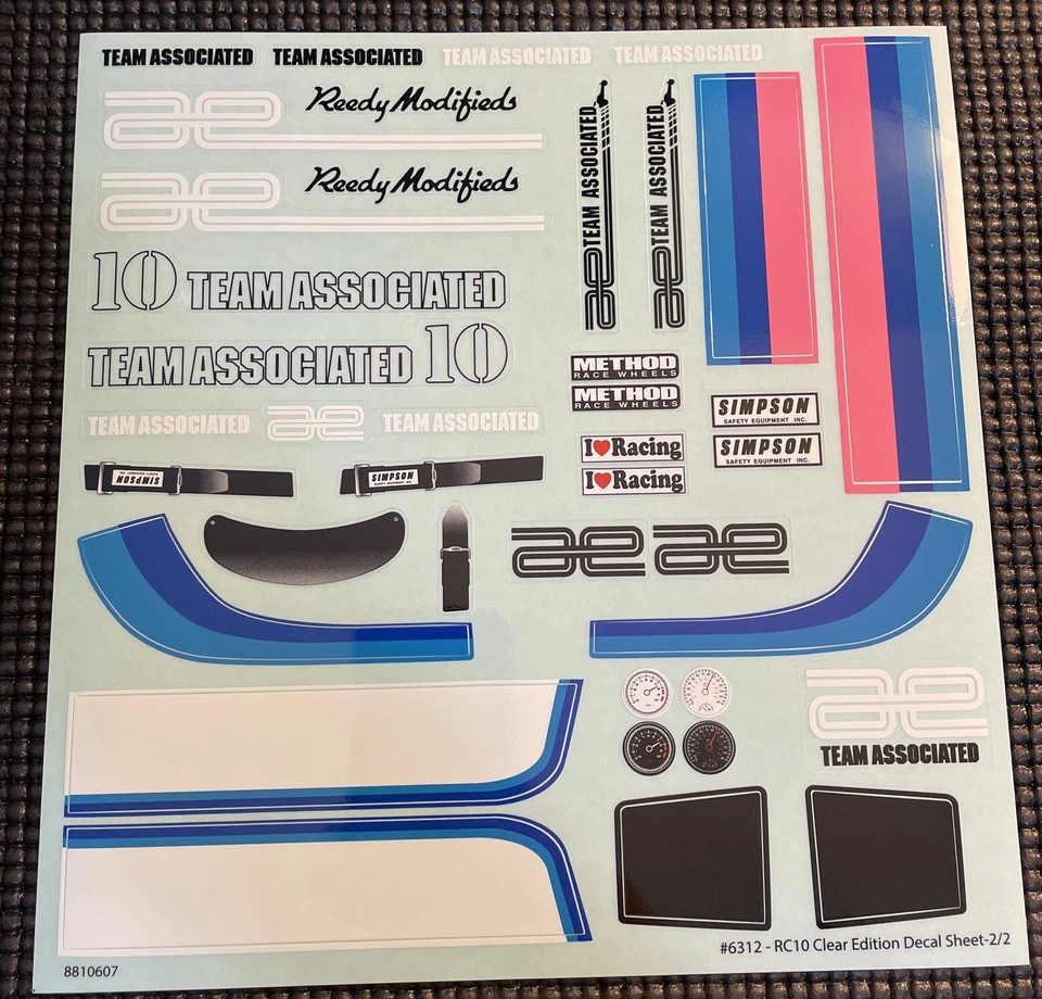 RC10 Clear Classic Decal Sheet Rerelease Boxart Authentic Team Associated - Image 2 of 2