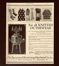 1924 Jacquard Kitting Machine Advertisement Clothing Textile Antique Print AD