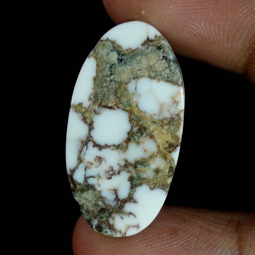 Natural Wild horse (Arizona) Magnesite Jasper Cabochon Gemstone White Red - Picture 12 of 22