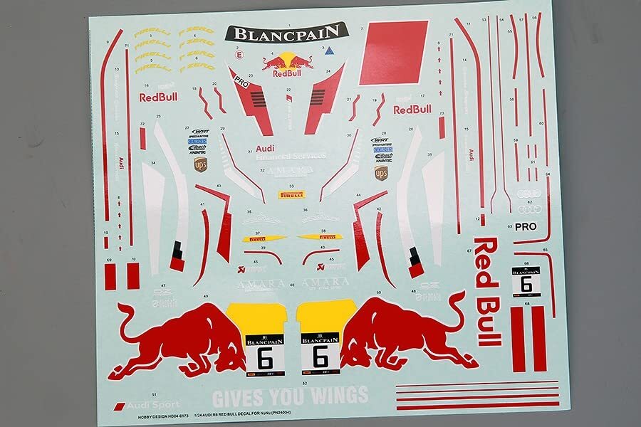 Hobby Design Decal 1/24 Audi R8 Red Bull Decal for NuNu from Japan