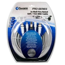 Swann SWPRO-15MFRC 50 foot Video and Power Cable with BNC and DC power plug -