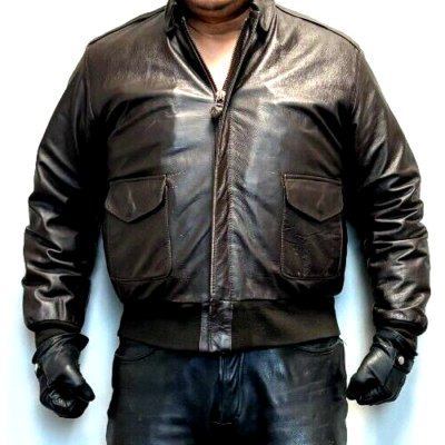 USA-made U.S. Army Brown Leather USN A2 Bomber Jacke size Large | eBay