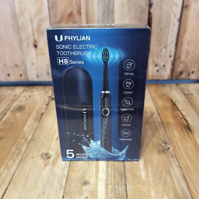 Phylian H8 Elektrische Schallzahnbürste 5 Geschwindigkeiten Wiederaufladbar 8 Köpfe IPX7 PINK