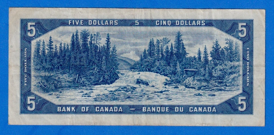 CANADA $5 1954 BC-31b / P-68b QE II Circulated DEVIL'S FACE 👿 G/C 7481270 - Image 2 of 3