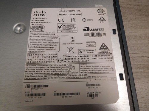 Cisco 2901 SPIAD2901 Router VWIC2-1MFT-T1/E1 VIC3-4FXS/DID-S EHWIC-4ESG PVDM3-16 - Picture 14 of 14