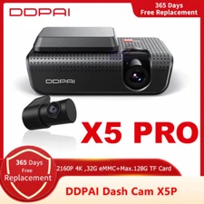 DDPAI X5 Pro 4K 2160P UHD 2CH Front Rear Car Dash Cam 32G WiFi GPS Hardwire DVR