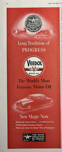 1948 Veedol Motor Oil Worlds Most Famous New Magic Engine Cleaner VTG Print Ad