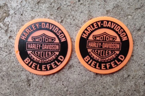 Original Poker Chip Coin Jeton Harley Davidson Bielefeld Germany 2 Stck. - Bild 1 von 1