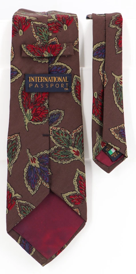 Vintage Int. Corbata para hombre Passport 100 % seda sarga foulard floral 57 x 3,5 Foto 3 de 3