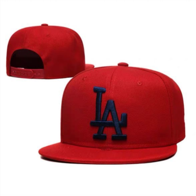 NEW 2024 LA Dodgers Straight Brim Baseball Cap, Adjustable, Red W