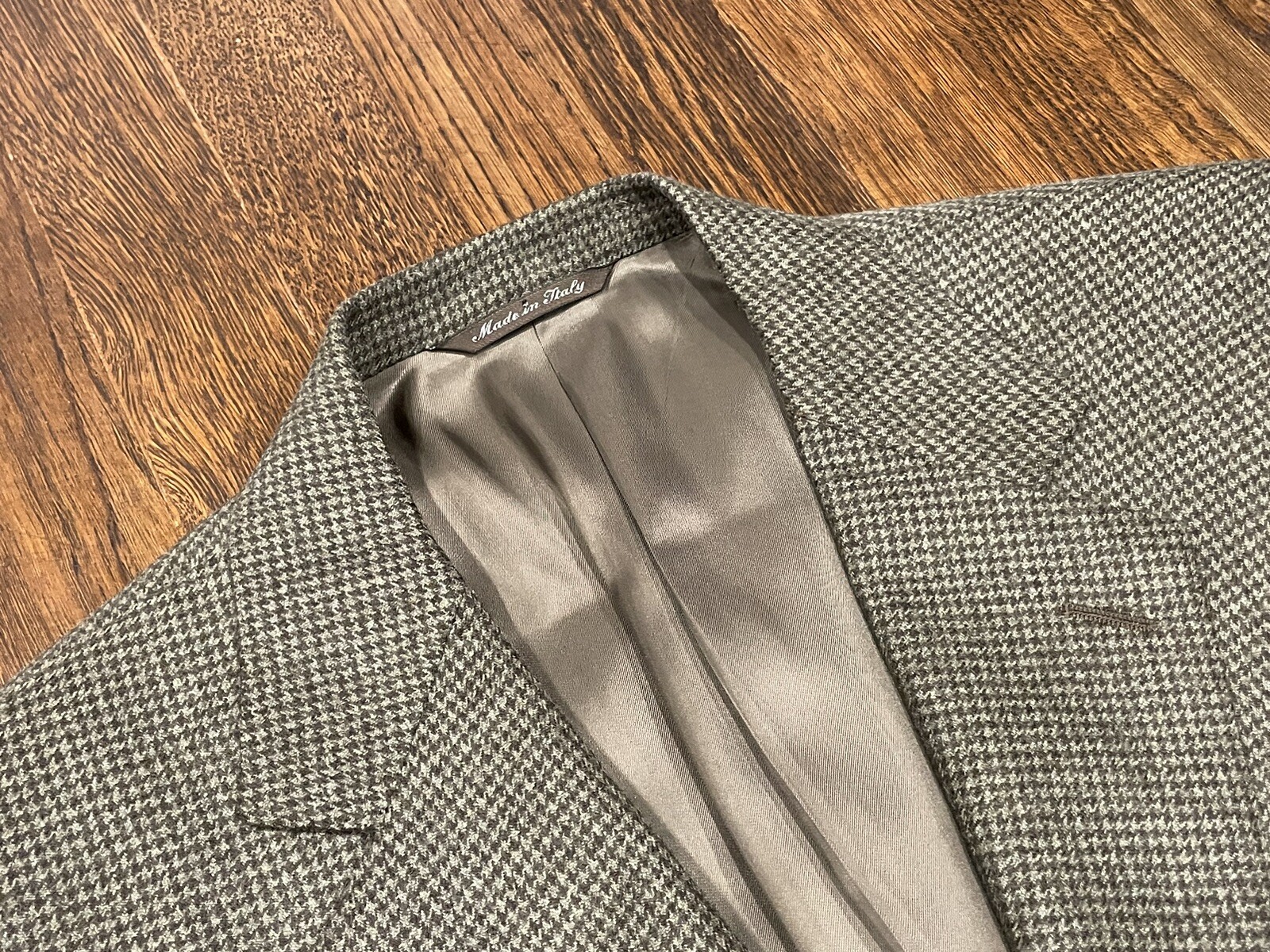 Canali Green Houndstooth Sport Coat 48 EU Wool CASHME… Gem