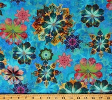 Cotton Venice Bright Flowers Floral Foliage Fabric Print by the Yard D654.16