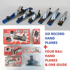 Bundle of 10 ~ 6 Marples Record Planes + 4 RALI Swiss Hand Planes + 1 Guide -