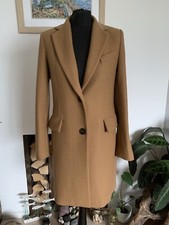Zara Camel Wool Blend Overcoat - Size S - Coat Jacket Biege Brown