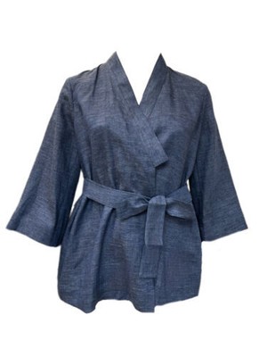 Marina Rinaldi Damen Marineblau Focus Flax Open front Jacke Nwt