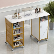 Marbling Texture Nail Desk Manicure Table Nail Salon Station with Dust Collector