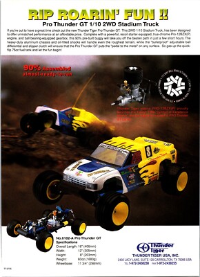 Pro Thunder GT RC Stadium Truck Print Ad Wall Art Decor Ephemera 1/10