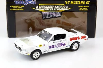 1:18 ERTL Tasca 1967 Ford Mustang GT Coupe Cobra Jet SS/E Hubert Platt white - Bild 1 von 4