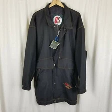 Vintage DS Denim Canvas Twill Parka Coat Jacket Mens L Black Hong Kong Hip Hop