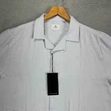 7 Diamonds 7D Mens Caspian Camp Shirt 2XL Light Blue Button Up 4 Way Stretch NEW