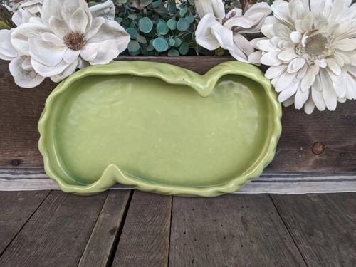 Vintage 50s Haeger Pottery Lime Green Terrarium Succulent Planter