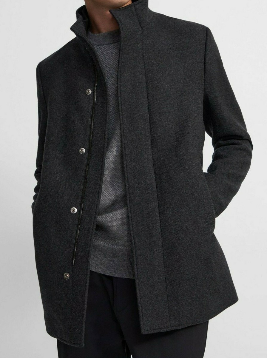 $695 NWT THEORY SzXL CLARENCE TRACEABLE WOOL BLEND MELTON JACKET