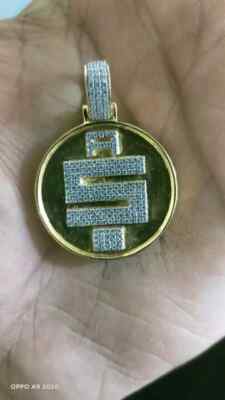 1.70Ct Real Moissanite All Money Pendant without Chain In 14k Yellow Gold Plated
