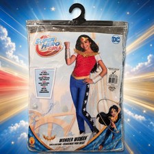 Rubies DC Super Hero Girls Wonder Woman Costume M 8-10 Tiara Gauntlets New NWT