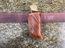 Leather Folding Pocket Knife Sheath Buck 112 Size (Sheath Only)