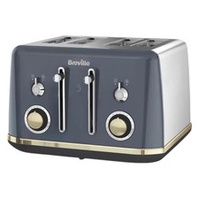 Image of Breville Mostra VTT931 4-Slice Toaster Stainless Steel Grey and Gold