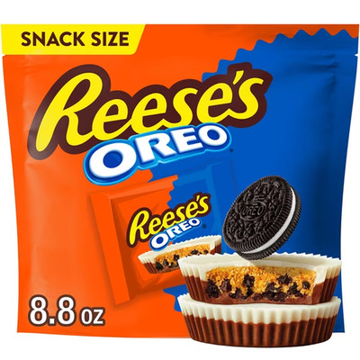 Reese's Oreo Milk Chocolate & White Creme Snack Size Peanut Butter Cups 8.8oz