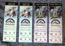 COLORADO ROCKIES BASEBALL INAUGURAL OPENING DAY TICKET STUB 1993 plus more!