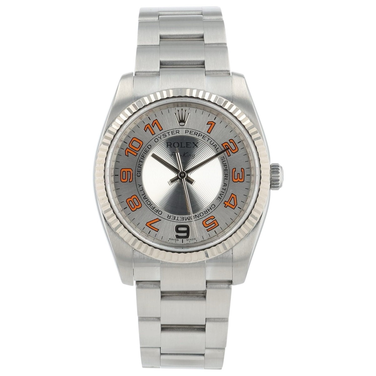 Rolex Air King Stainless Steel Silver Dial 34mm Automatic Mens