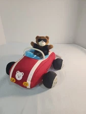 Baby Gund Bear Racing Red Convertible Plush - Lights And Sounds Not Tested