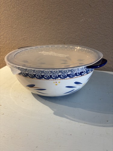 Temp-Tations by Tara Old World Schüssel mit Deckel 2 Quart Backofen mikrowellengeeignet marineblau - Bild 2 von 8