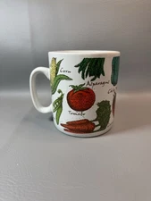 Extra Large Ceramic Coffee Vegetable Soup Mug Cup 26 oz White Various Vegetables