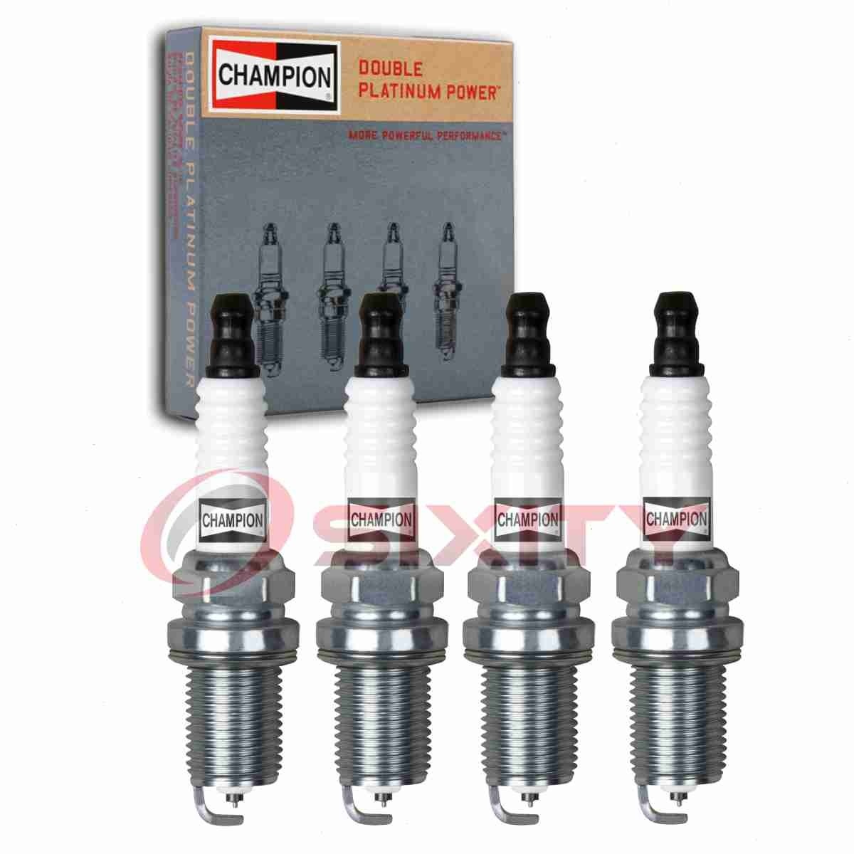 4 pc Champion Double Platinum Spark Plugs for 2004-2005 Mazda 3 2.0L L4 aj