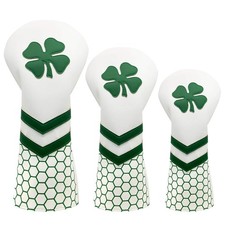3pcs Golf Club Covers for Driver and Woods  Lucky Clover Golf Driver Headcove...