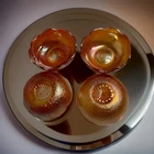 Antique Jeanette Glass Carnival Dessert Bowls Set Of Four