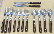 WF Washington Forge MARDI GRAS Flatware Brown Handle Stainless Korea 13 Pieces