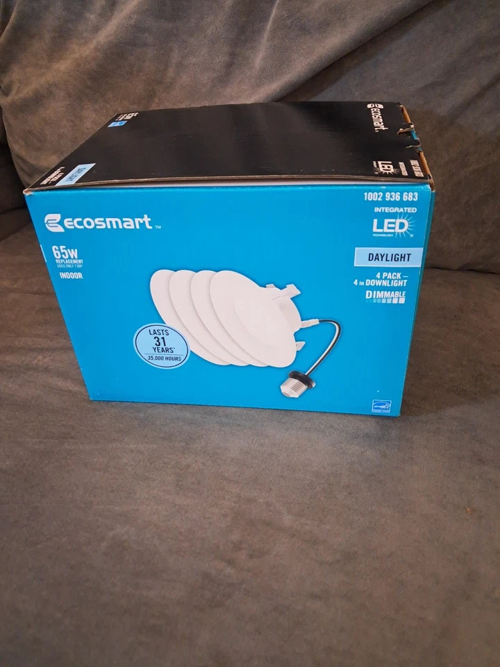 EcoSmart Daylight 65W LED 4 Inch Retrofit down light Recessed 4pk BNIB - Image 3 of 4