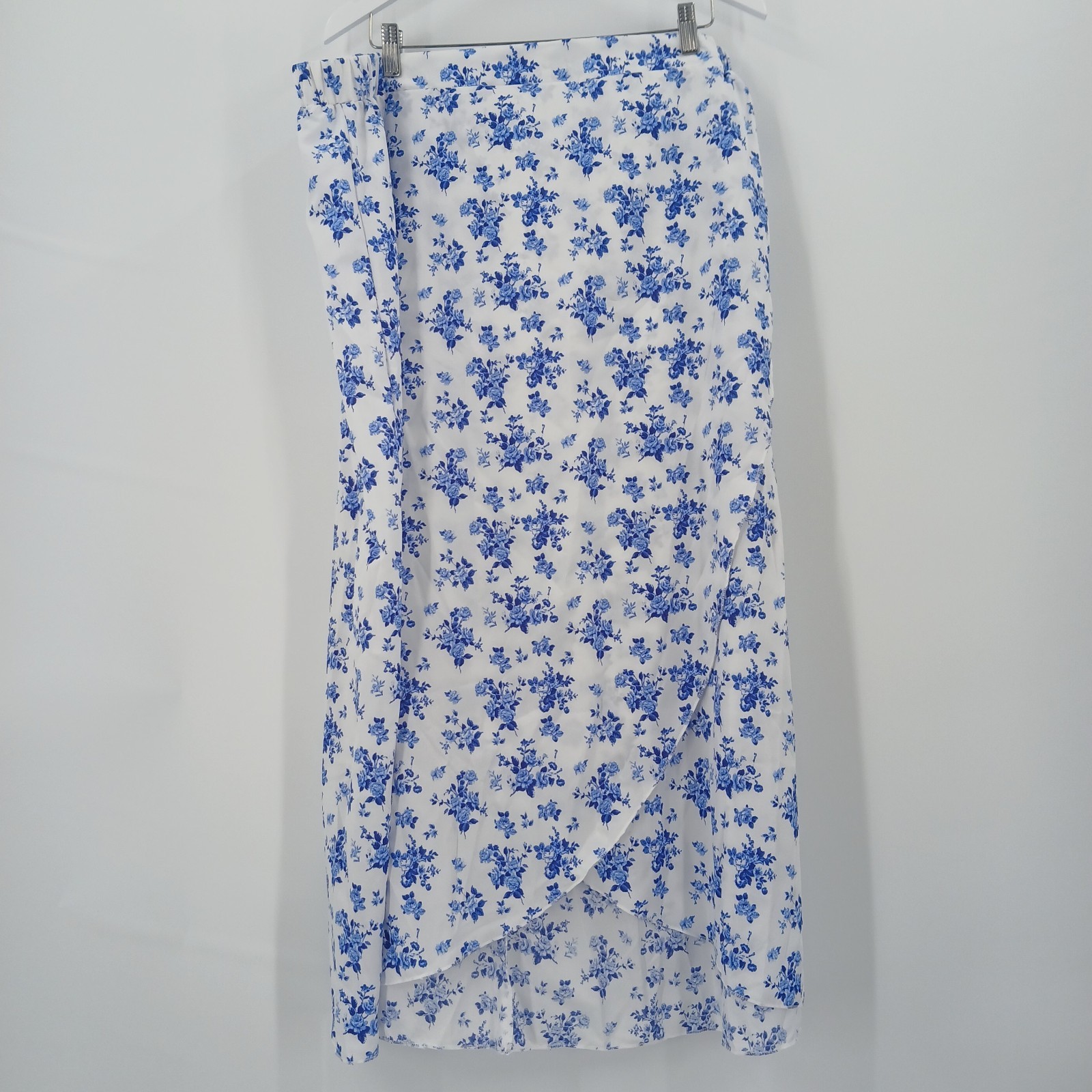 Shein Maxi Skirt Womens 3XL White Blue Floral Coquette Cottagecore Aesthetic-image